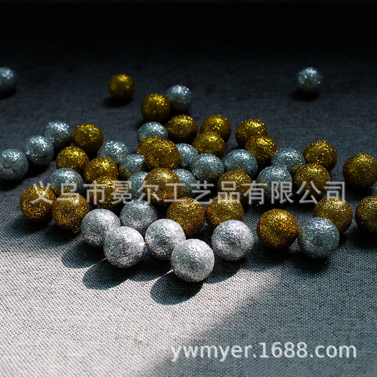 Gold Powder Foam Ball 1.8cm Christmas Ball Gold Powder Ball Christmas Gift Decoration Props Order