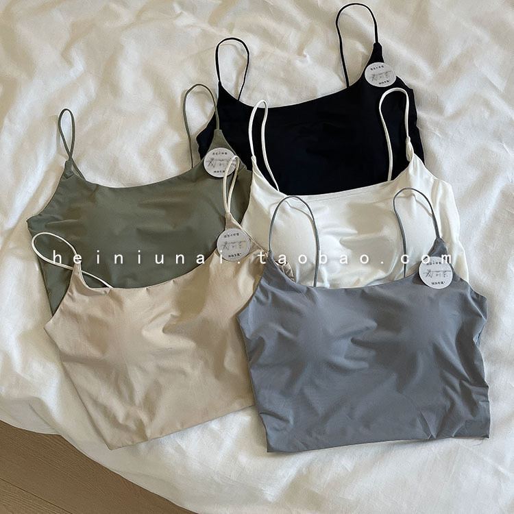 New Korean-style Solid Color Short Inner Ice Silk Summer Camisole Women's Slim-fit Beautiful Back Tube Top Outer Wearing Chest Wrap