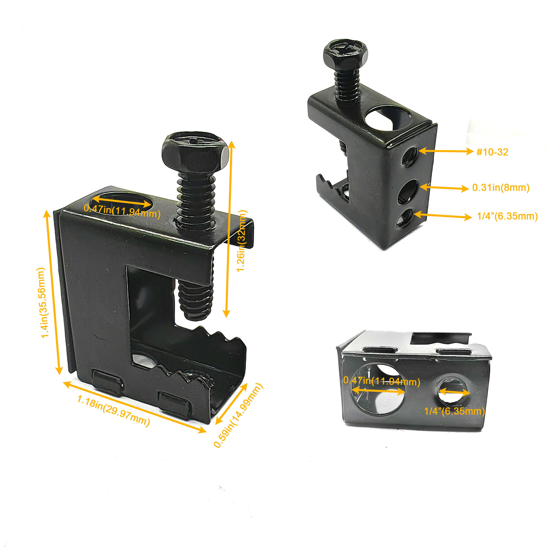 Light Duty Spring-Steel Beam Clamp 1/4”-20 Light Duty Spring-Steel Beam Clamp