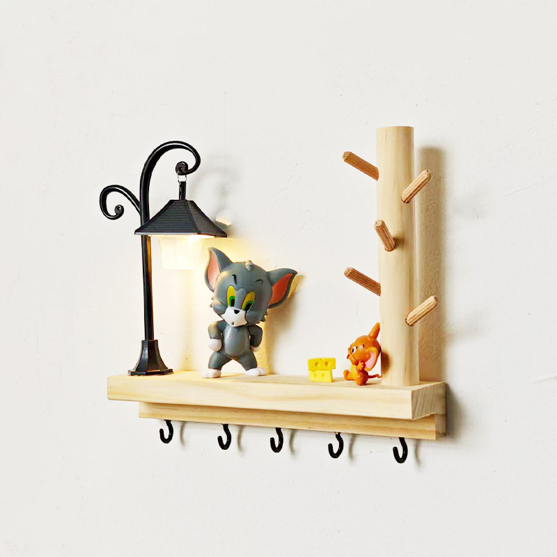Tom and Jerry Punch-Free Hanging Rack Key Hook Entry Door Key Storage Wall-Mounted Key Entrance Decoration