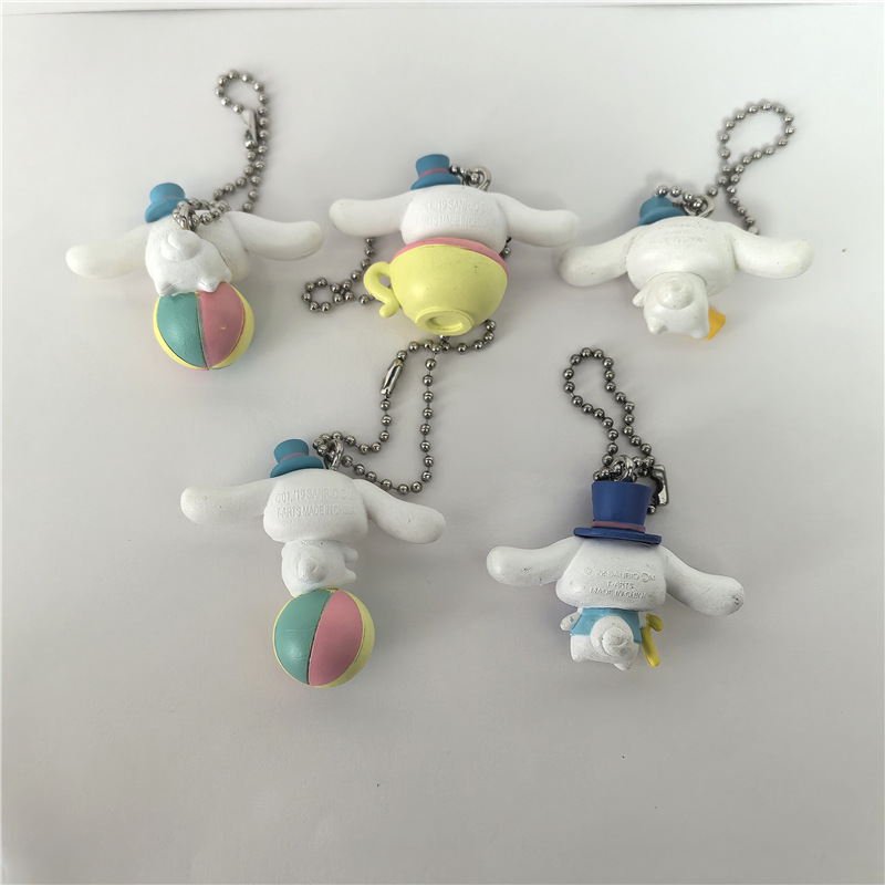 5 Sets of Cute Cartoon Circus Cinnamon Dogs, Big-Eared Dogs, Keychain Pendants, Toy Ornaments