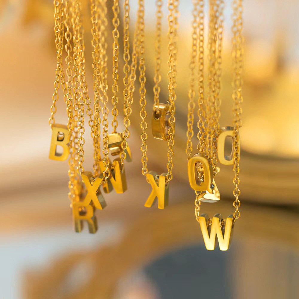 Ожерелье из титана, популярное в Европе и Америке, простые английские буквы, высококачественная цепочка для ключиц, аксессуары для DIY