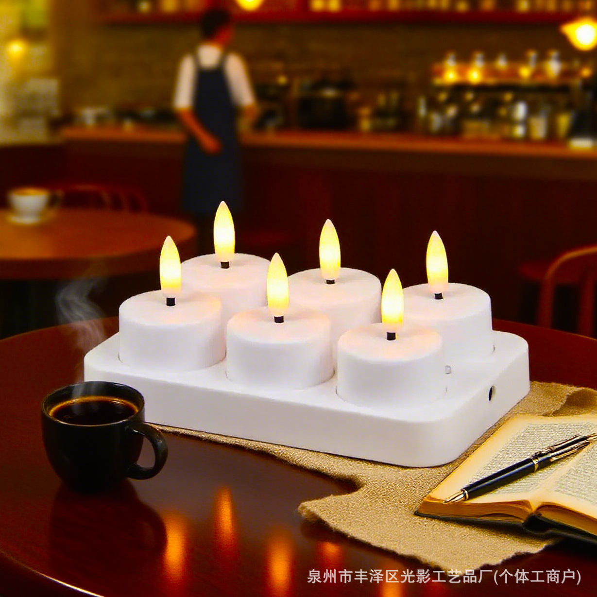 Новая кросс-бордерная маленькая свеча-лампа с зарядкой и дистанционным управлением, имитация пламени, светодиодная декоративная лампа для бара, ресторана, маленькая чайная свеча