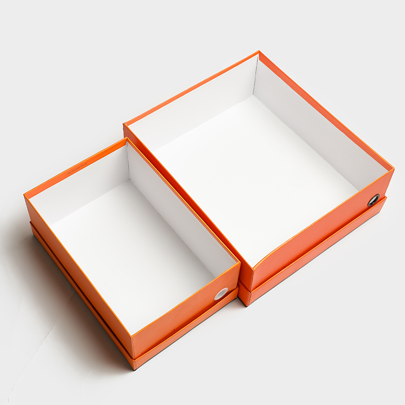 Factory spot shoe box boutique color printing handmade box Orange E-Commerce common general molding process gift box