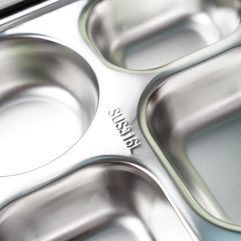 Vip Reception Hospital Beauty Club Special Lunch Box Japanese Style 304 Stainless Steel Compartment Classy Lunch Box Plate Commercial