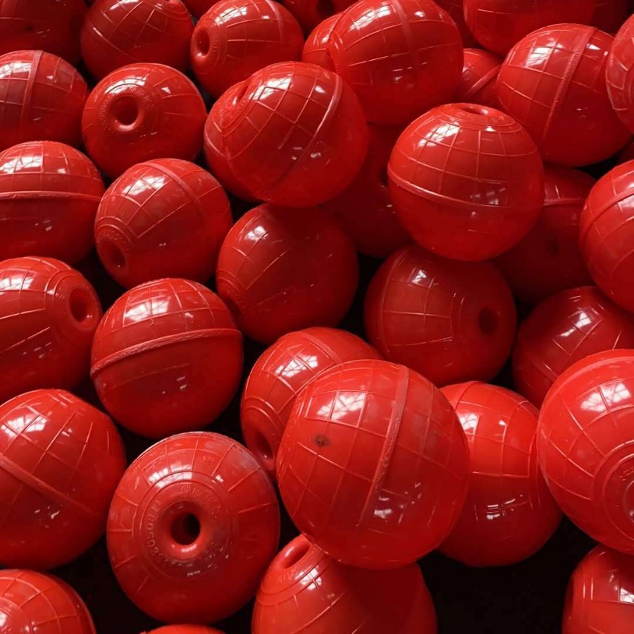 Abs Plastic Float through the Heart Float Float Navigation Warning Line Ball Sea Tow Net Hollow Binaural Buoy Float