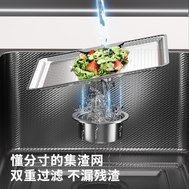 Thickened 5.0 Double Slag Collection Sink, Large Single Sink, Sus304 Stainless Steel Kitchen Household Sink for Washing Vegetables and Dishes