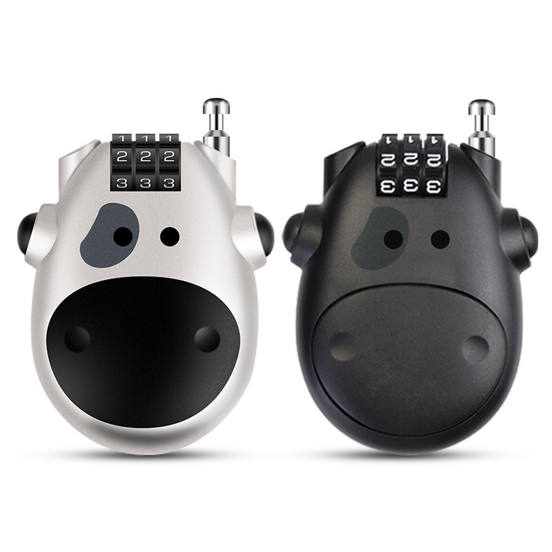 Motorcycle helmet lock anti-theft lock mountain bike combination lock portable battery bicycle wire rope cow lock