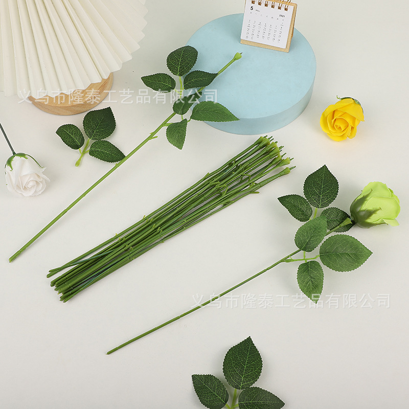 No. 2 green wire soap flower packing material soap flower accessories flower pole DIY handmade wire mesh rose plastic green flower pole