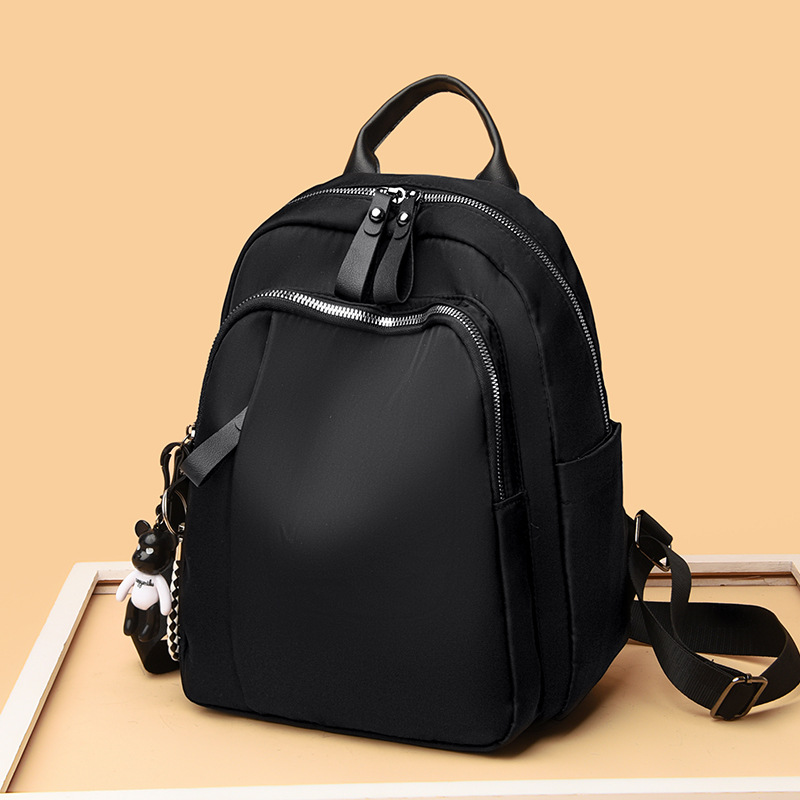 Fashion Commuter Large Capacity Schoolbag Women's Bag Solid Color New Oxford Cloth Simple Backpack Women's Korean Style Trendy