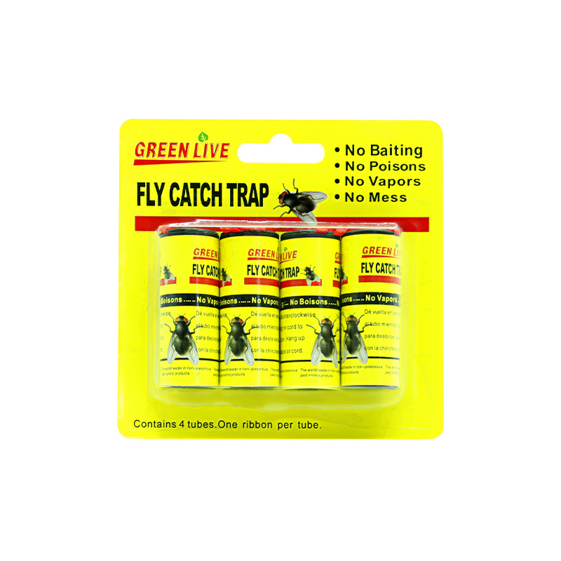 Foreign trade fly roll strong sticky fly paper sticky fly board medicine mosquito killer trap fly killer boxed fly roll