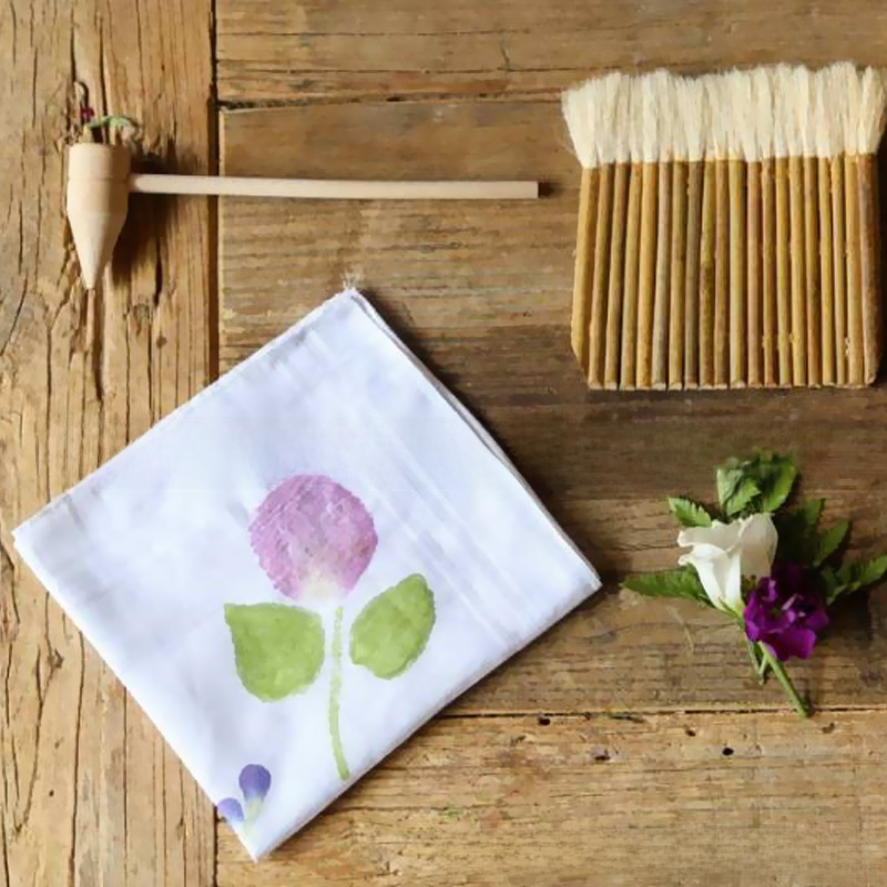 Pure cotton handkerchief tie-dyed wax-dyed kindergarten student school handmade tie-dyed small square towel cotton white cloth wholesale embroidery