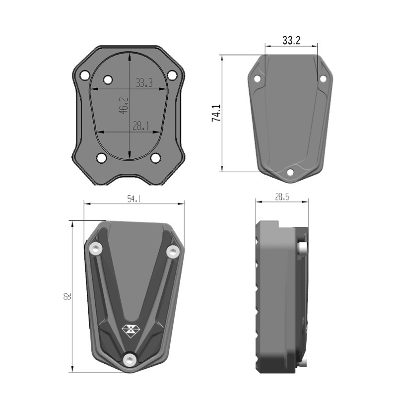 Electric car side support pad modified spirit beast suitable for calf NX Play Ultra Hyper side stand enlarged seat