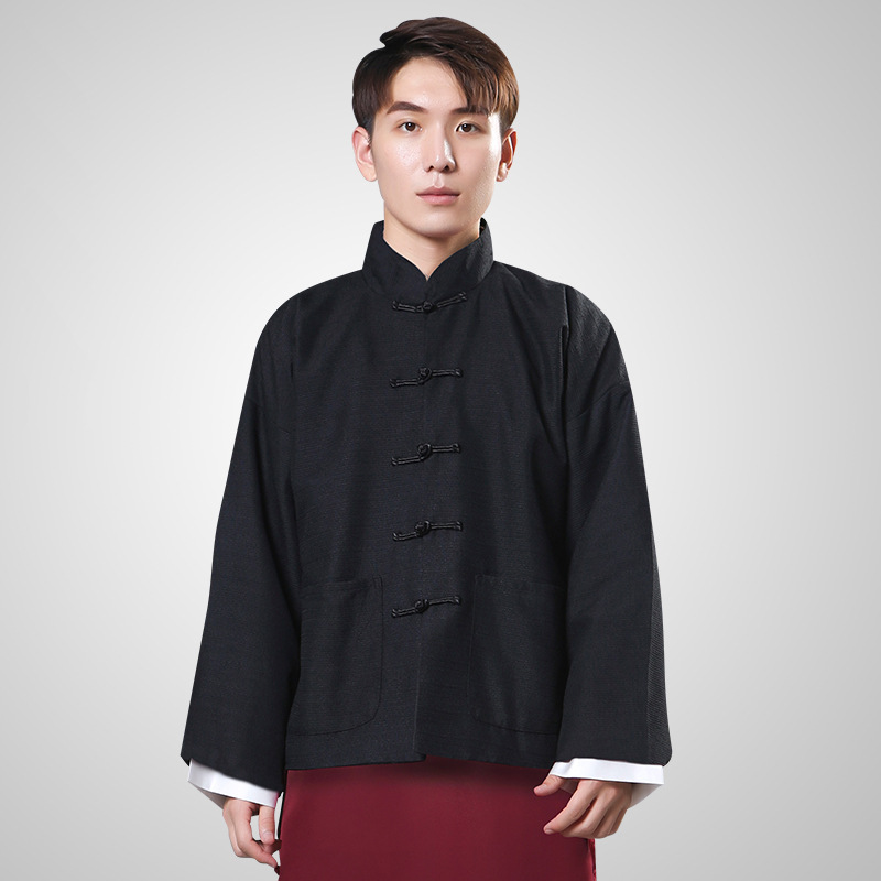 In the Republic of China, wealthy businessmen shopkeeper ancient costume men's Chinese Tang suit mandarin jacket late Qing landlord suit master suit two-piece costume