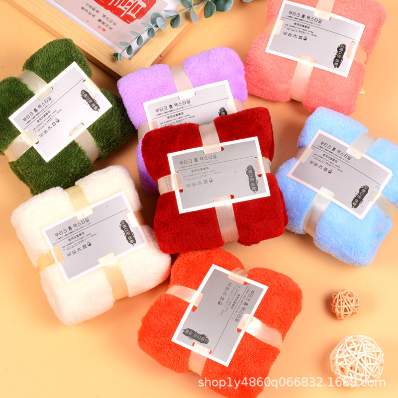 Сувенирное квадратное коралловое велюровое полотенце, свадебный подарок, подарок для свадебного магазина, коробка с подарком на день рождения, креативный подарок для бизнеса