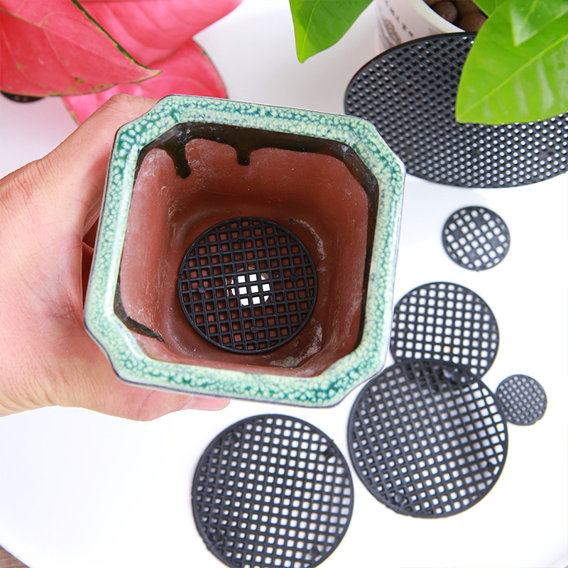 Flower Pot Gasket Thickened Leak-proof Soil Round Plastic Gasket Purple Sand Potted Flower Pot Breathable Drainage Gasket Mesh