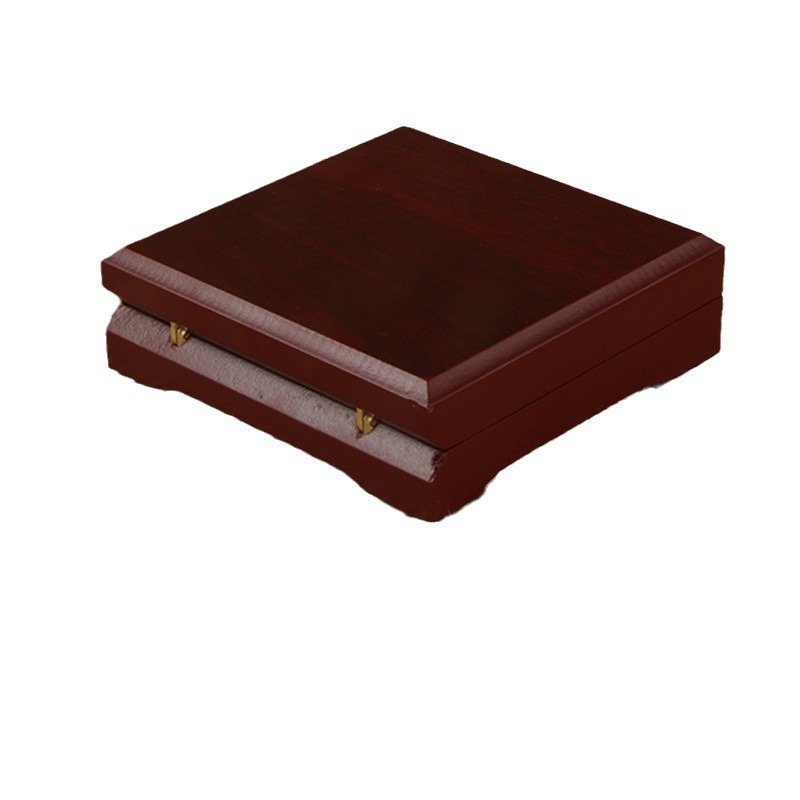 Factory wholesale commemorative coin wooden box production medal medal logo packaging box high-grade badge flip box set