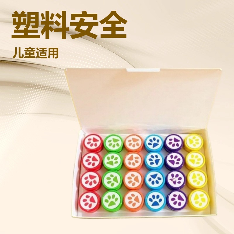 Штамп следа собаки для детей пластиковый круглый штамп