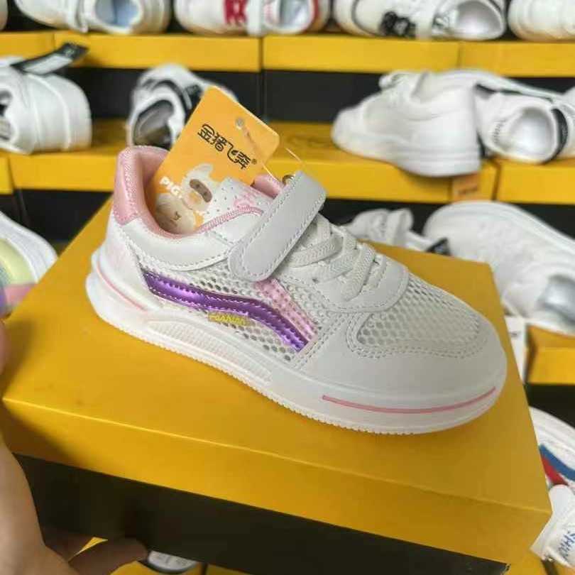 2024 Spring Children's Casual Shoes Brand Clearance Stock Assorted Models Faux Leather White Shoes End-Of-Stock Inventory