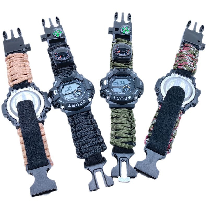 Outdoor Multifunctional Paracord Watch, Freely Adjustable Seven-Core Paracord Mountaineering Watch, Survival Watch Wholesale