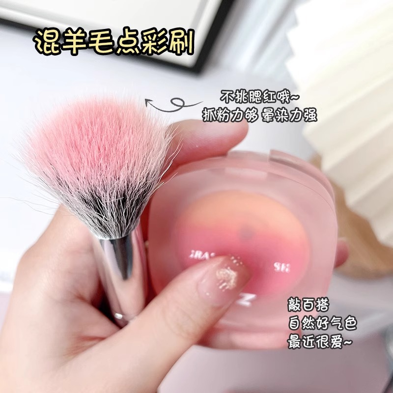 Pointillism Blush Brush, Imitation Wool Animal Hair Makeup Brush, Loose Powder Portable Brush, Round Head Concealer Brush, Mini Handheld