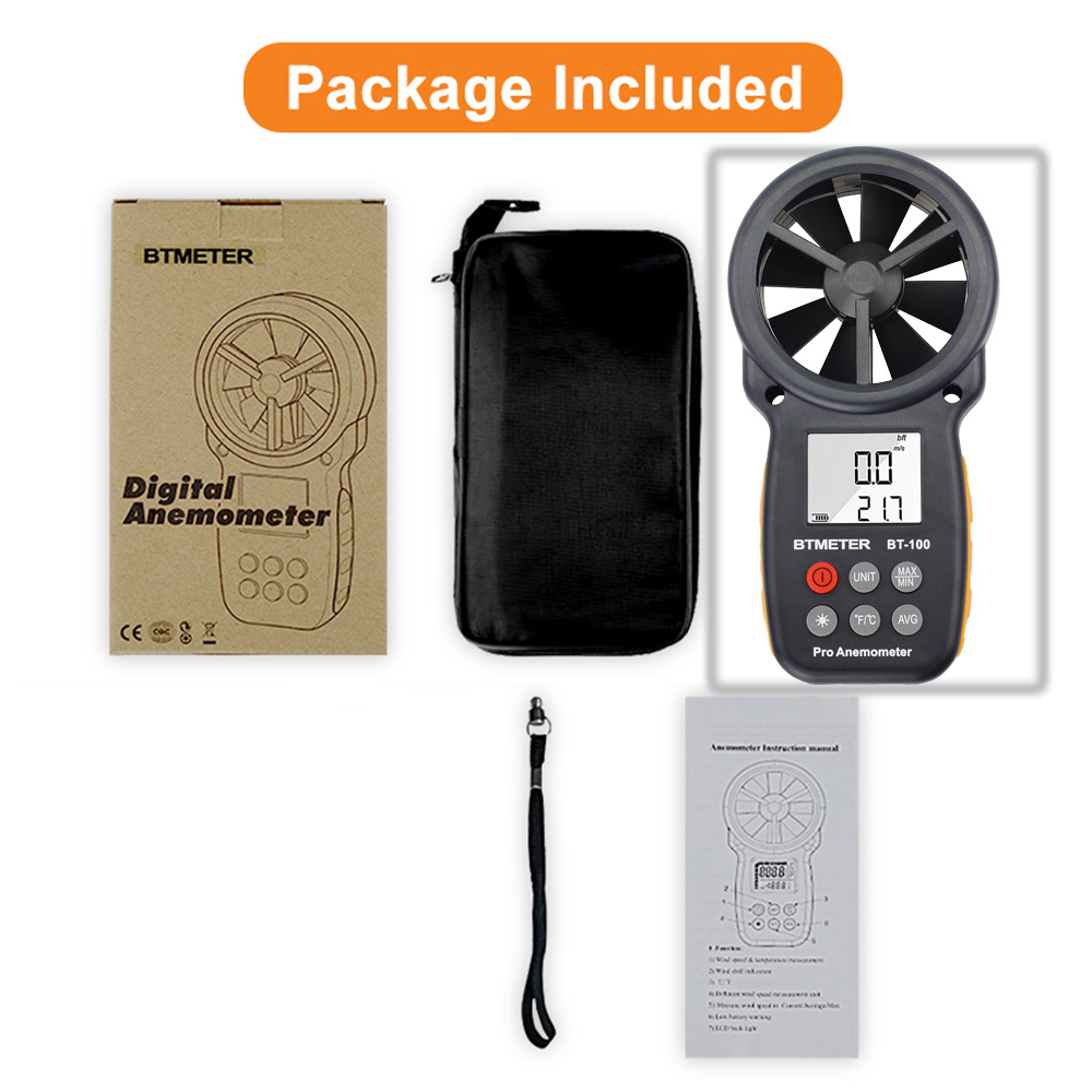 Cross-Border Manufacturer Direct Supply of Anemometer Digital Anemometer Handheld Anemometer Wind and Cold Wind Temperature Measuring Instrument Origin Supply