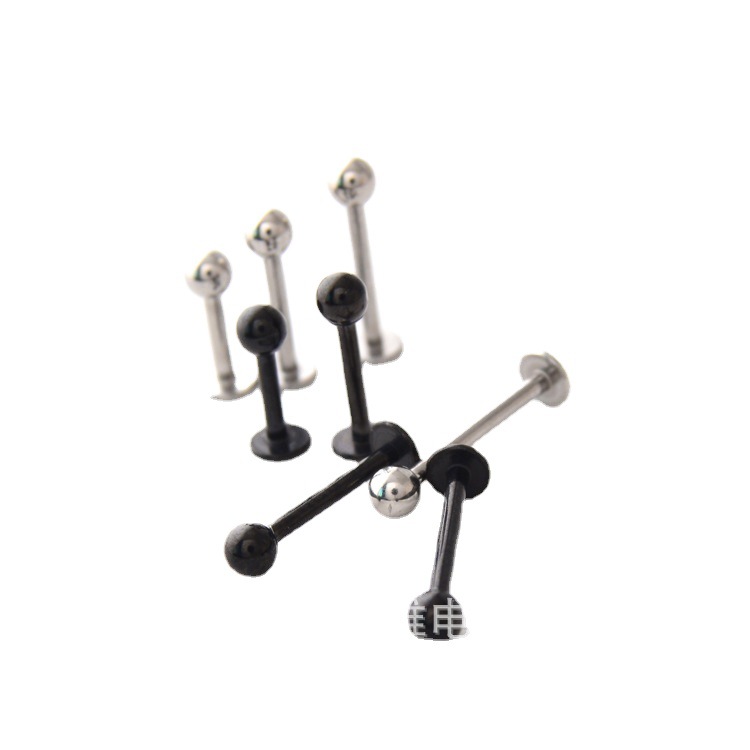 Stainless Steel Lip Nail Flat Bottom Ear Nail Thread Lip Nail Long Rod Lip Nail Ball Pointed Ear Bone Nail Ear Nail ED06