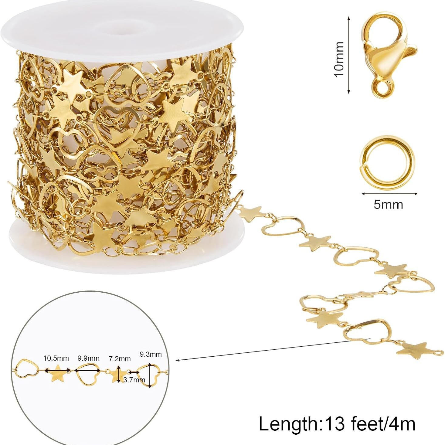 Stainless Steel Handmade Chain Iron Bamboo Link Chain 3:1