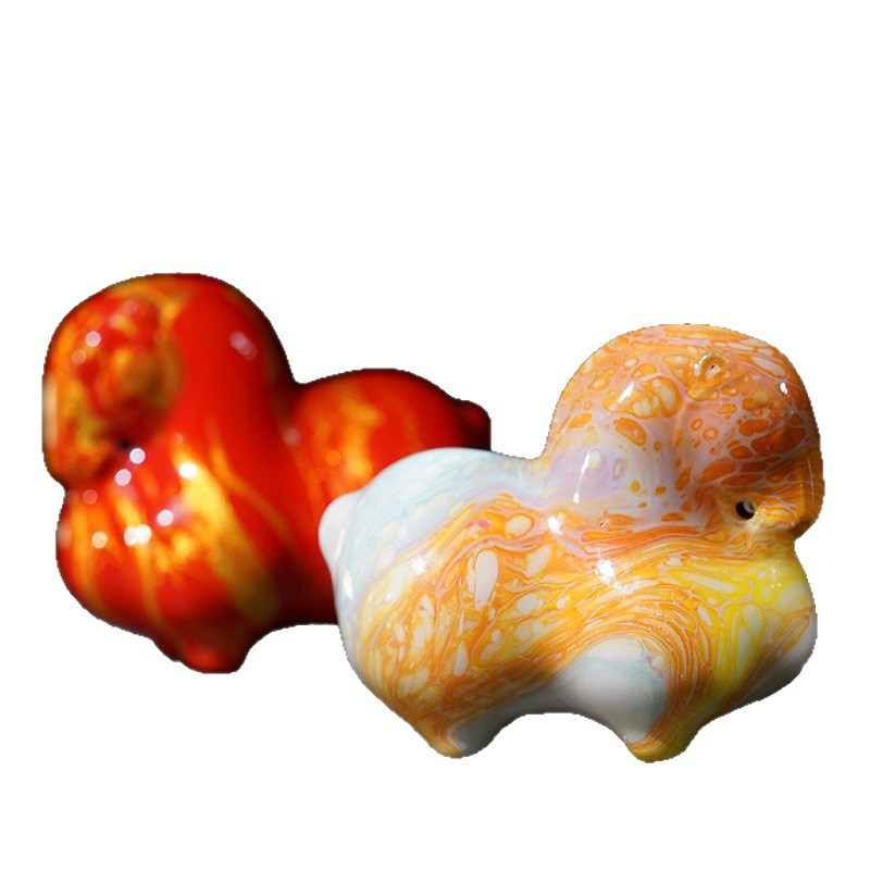 Large Lacquerware Tang Horse Small Ornaments Zodiac Horse Desktop Ornaments Hand-Held Pieces Wooden Crafts Decorative Toys