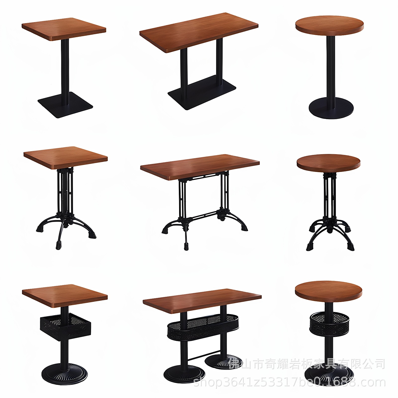 Solid Wood Restaurant Table Commercial Drawer Snack Noodle Shop Cafe Milk Tea Shop Small Round Square Table