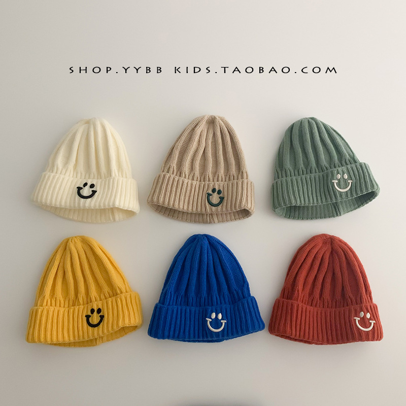 Корейская шершавая шапка для младенцев осень и зима, модная вязаная шапка