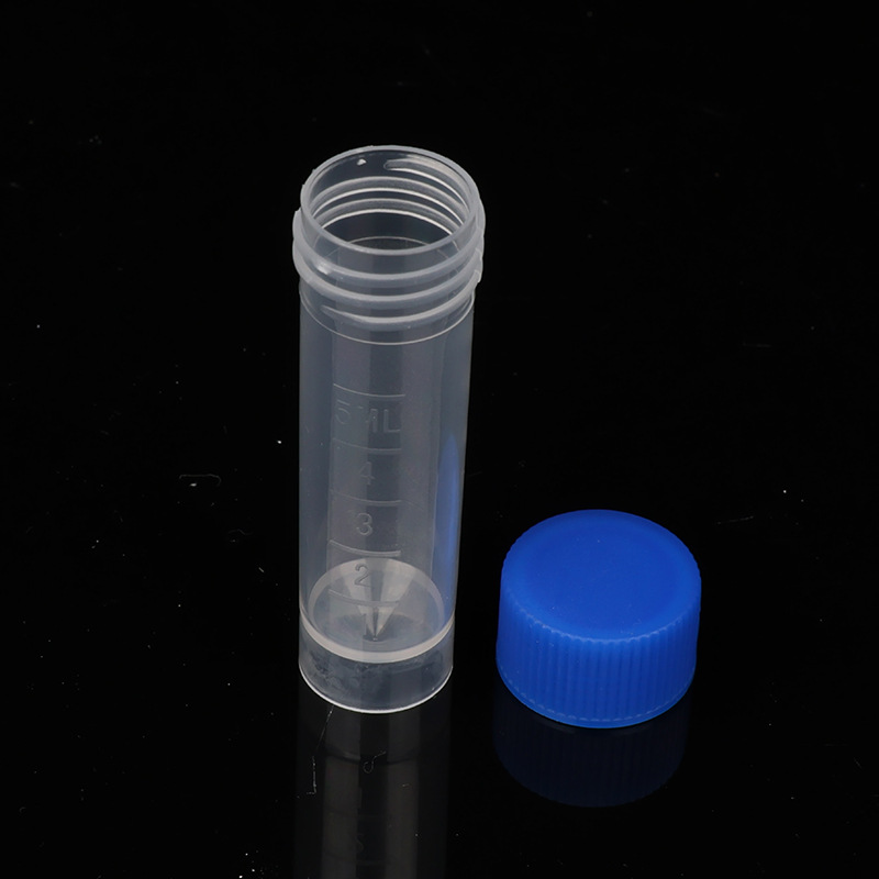 5ml Cryopreservation Tube Wholesale Blue Cap Sample Collection Tube Reagent Tube Screw Mouth with Scale Disposable Plastic Cryopreservation Tube