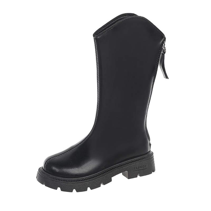 Girls' Boots 2025 Spring & Fall New British Style Black Kidsren's Knight Boots Little Girl's Winter Single Boots