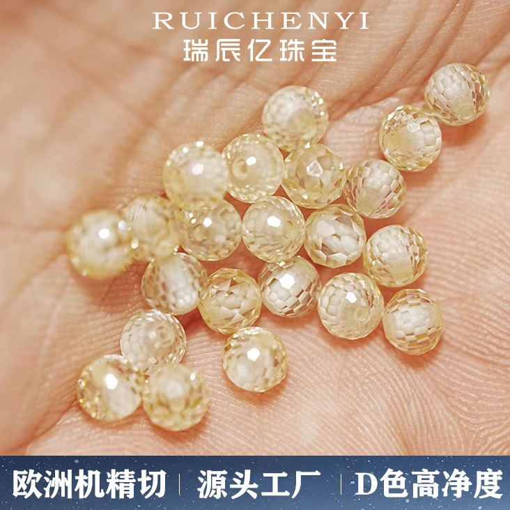 Фабрика источника Моиссанит круглые бусины с огранкой поверхность сферические бусины перфорированные бусины DIY ручная работа Моиссанит бусины