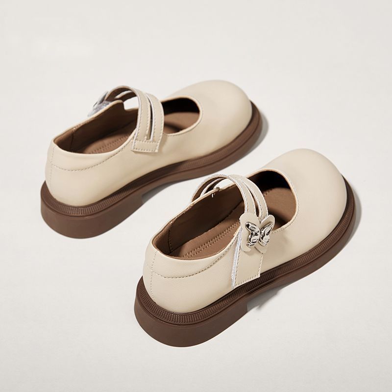 Girls' Leather Shoes 2025 Spring and Autumn New Style Soft Sole Student Shoes Princess Shoes Black Performance Children's Shoes