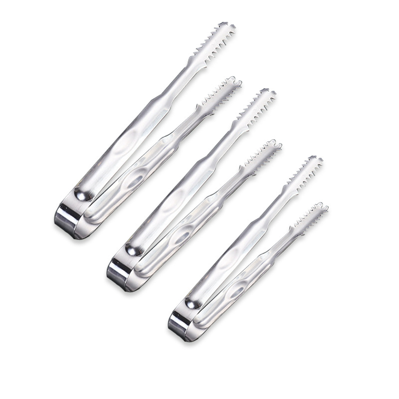 plastic transparent ice clip stainless steel toothed ice clip ktv bar buffet barbecue food clip mini plastic ice clip