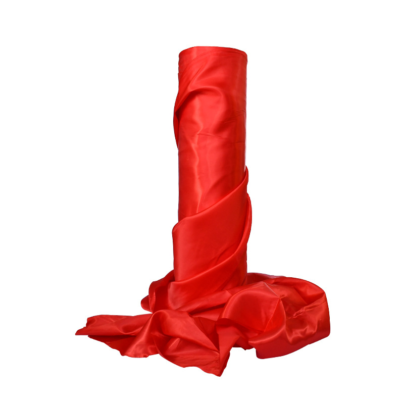 Red Silk Fabric Satin Fabric Wedding Opening Ribbon Cutting Satin Yellow Silk Cloth Flower Ball Gift Box Lined with Red Cloth