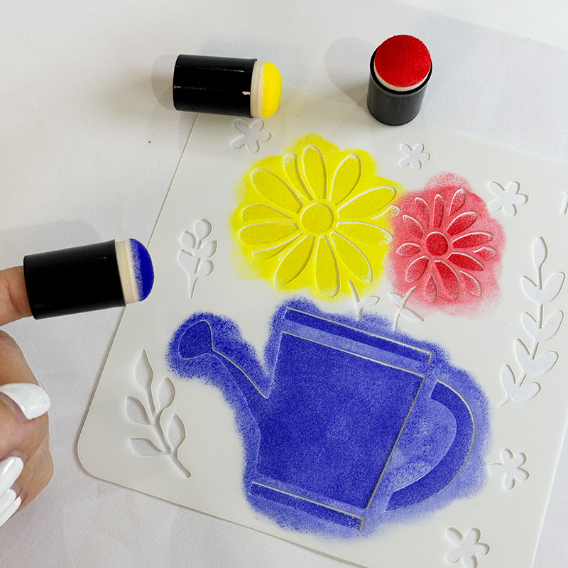 Sponge Finger Coat Daubing Coloring Face Face Painting Tool Children's DIY Handmade Painting Pressing Hand Account Stamp