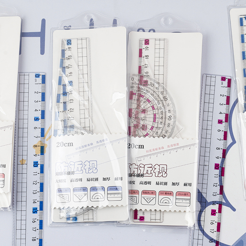 Набор линейок новый набор из четырех предметов против миопии волновая жесткая линейка для студентов экзамена класс против миопии набор линейка