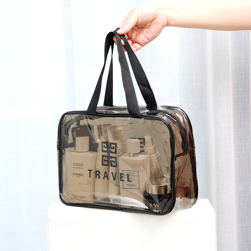 New PVC Transparent Toiletry Bag Storage Waterproof Cosmetic Bag Portable Portable Toiletry Cosmetic Bag