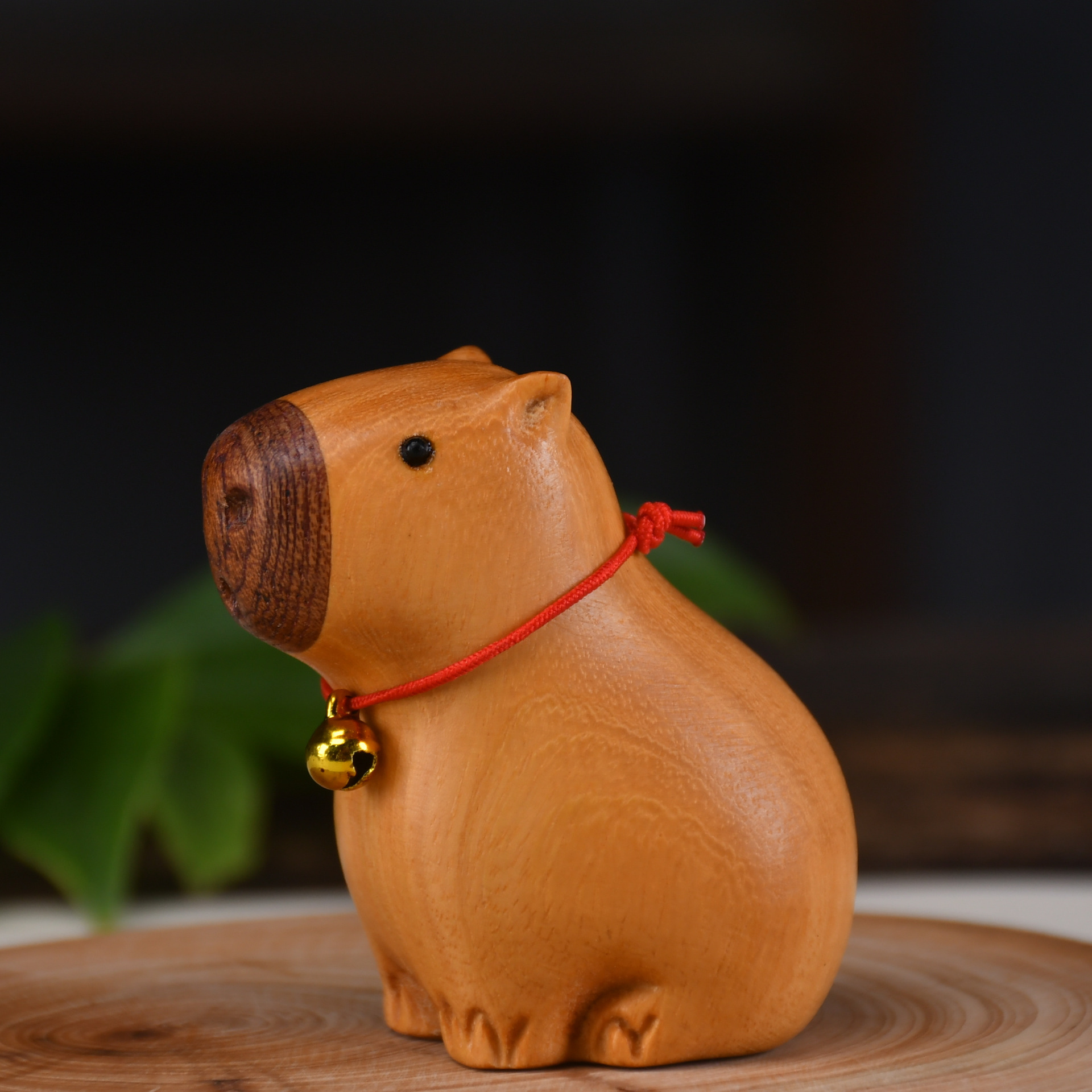 Golden Sandalwood Kappi Bala Cute Tea Pet Handle Ornaments Creative Crafts Car Children Gift Gift Mirror