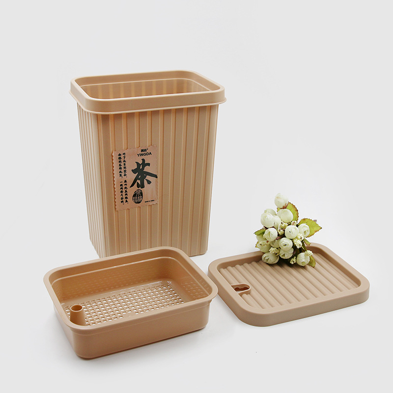 Wet and Dry Separation Tea Residue Bucket Waste Water Bucket Household Accessories Tea Filter Trash Can Square Tea Tray Drainage Tea Bucket