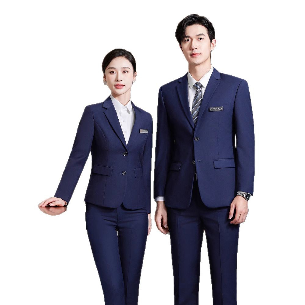 Suit Set for Men and Women, Professional Suit for Work and Commuting, Insurance Manager Non-Iron Men's Jacket, Business Style