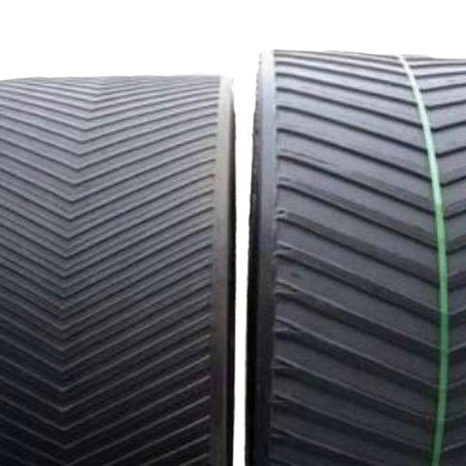 Herringbone Conveyor Belt Grain and Wood Transport Conveyor Belt Climbing and Concave Pattern Anti-Slip Wear-Resistant Flame Retardant Conveyor Belt