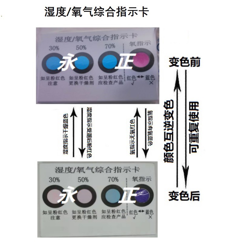 Humidity Oxygen Comprehensive Indicator Card Air Material Indicator Card Wet Oxygen Comprehensive Monitoring Cardboard Factory Outlet