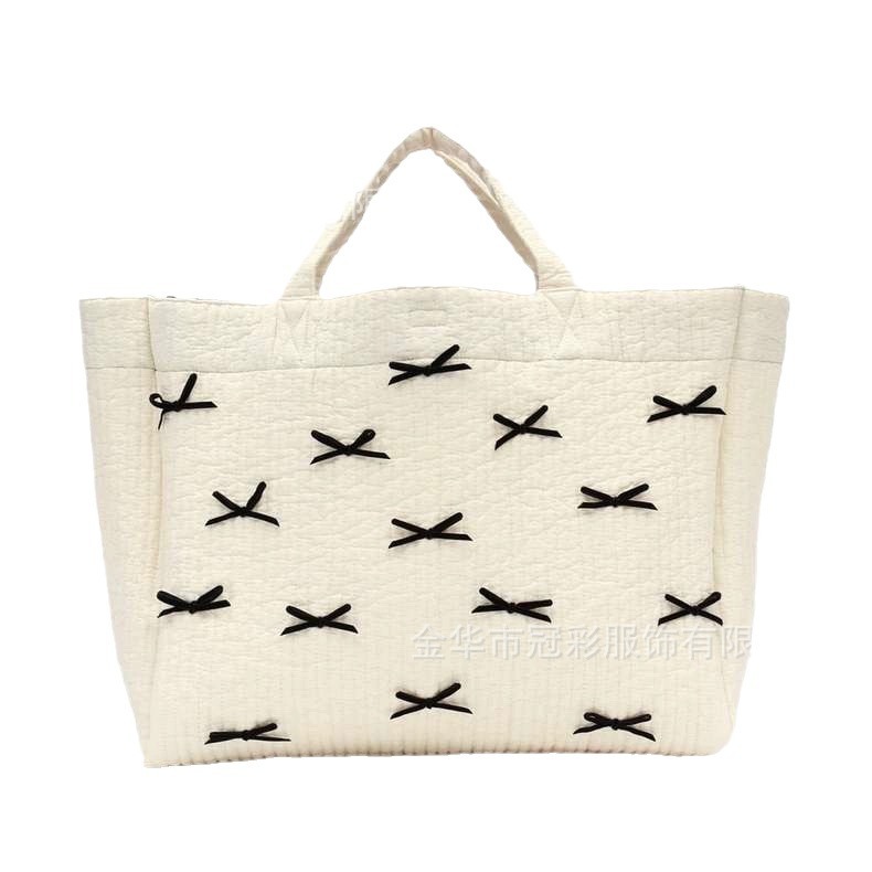 Japanese-style Ins-style Large-capacity Simple Multi-functional Out-of-home Mother and Child Handbag Trailer Shoulder Embroidered Hanging Bag