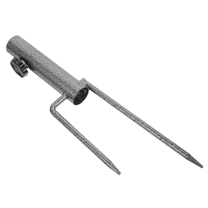 Fishing Umbrella Ground Fork Sun Umbrella Ground Insert Beach Umbrella Base Sky Curtain Ground Insert Two Feet Ground Nails Black Steel Umbrella Insert Outdoor