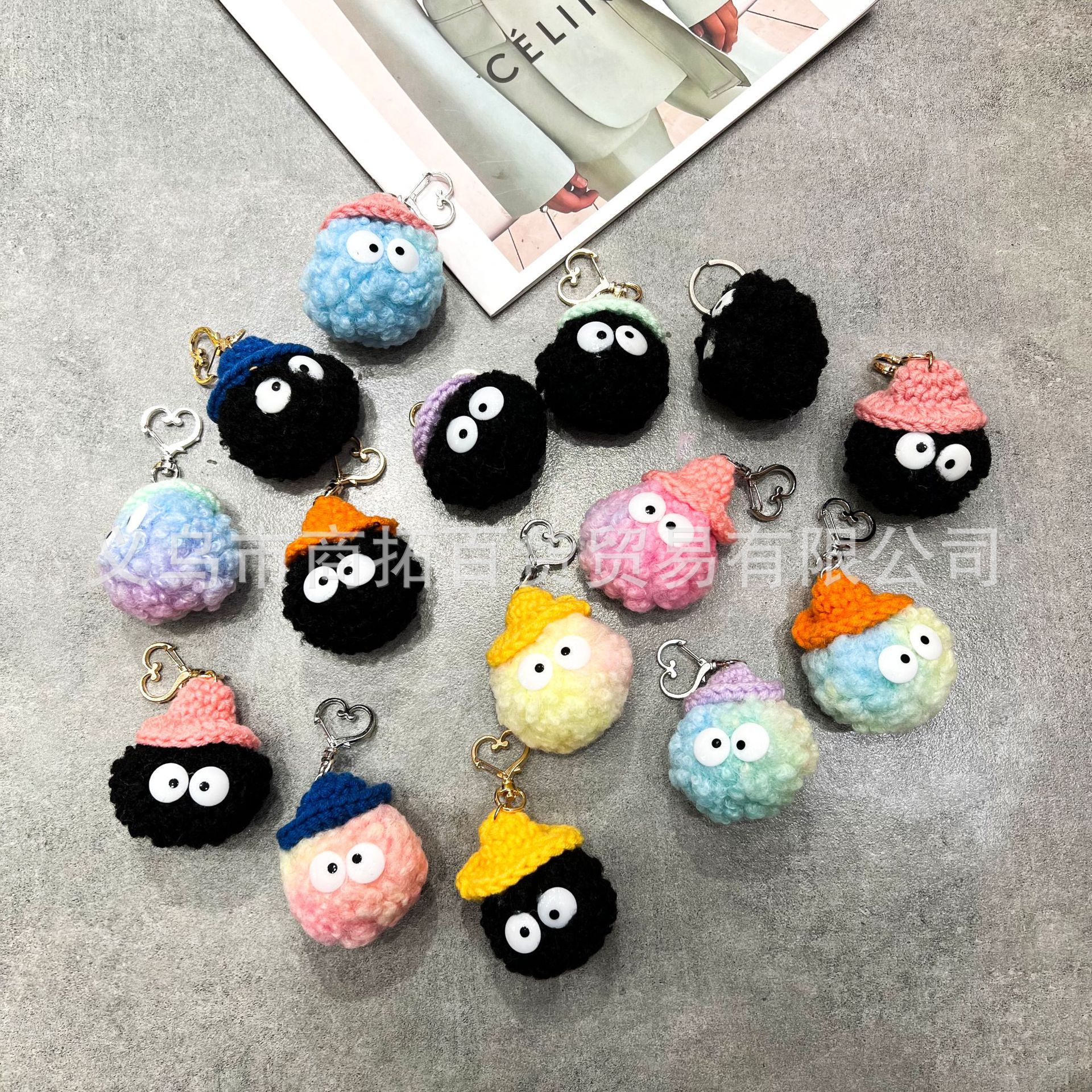 Halloween Cloak Pendant Decoration Coal Ball Pumpkin Shape Hair Ball Pendant Funny Brooch Pendant