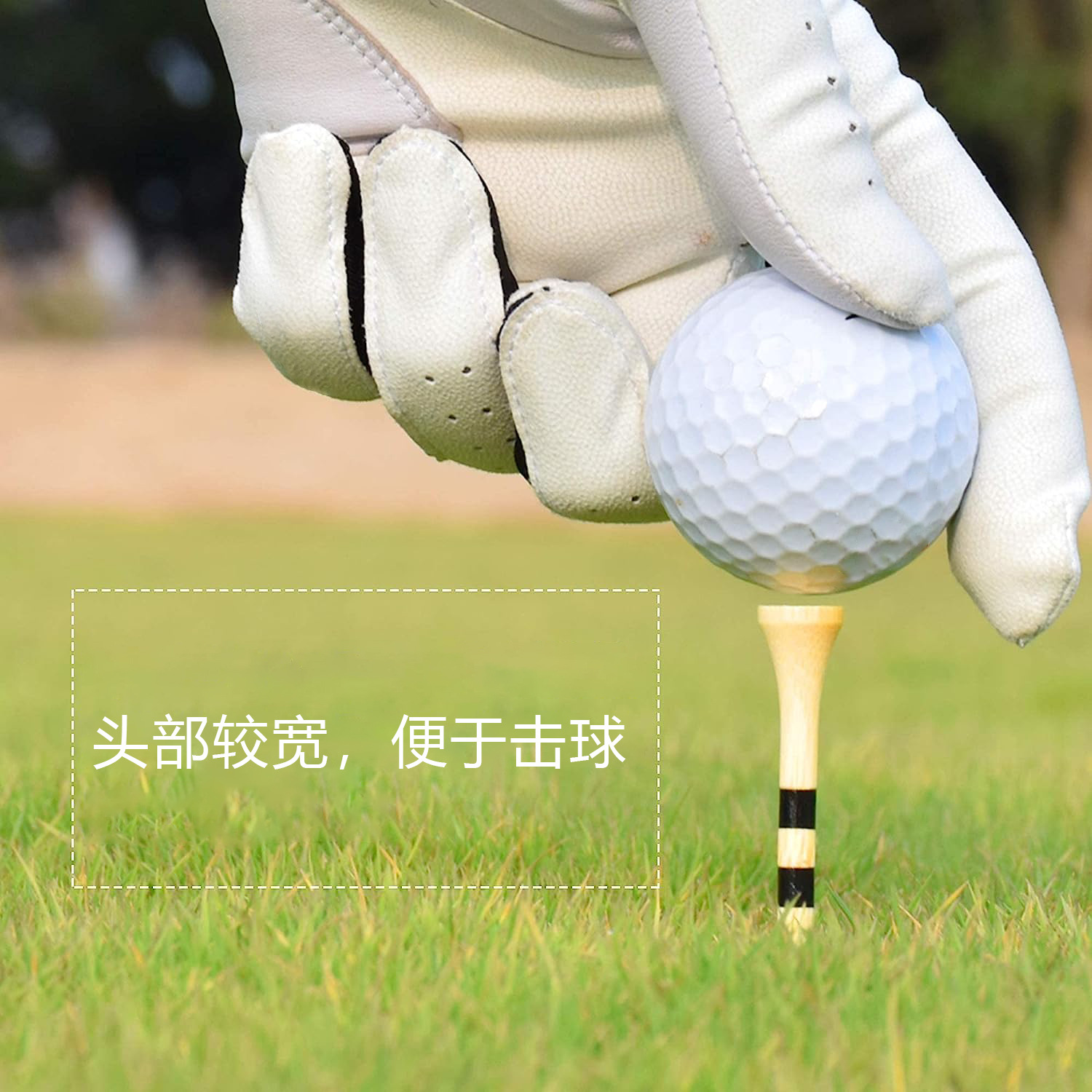 Factory wholesale golf ball nail bamboo ball DingTalk transfer printing ball tee ball tray ball nail seat golf accessories