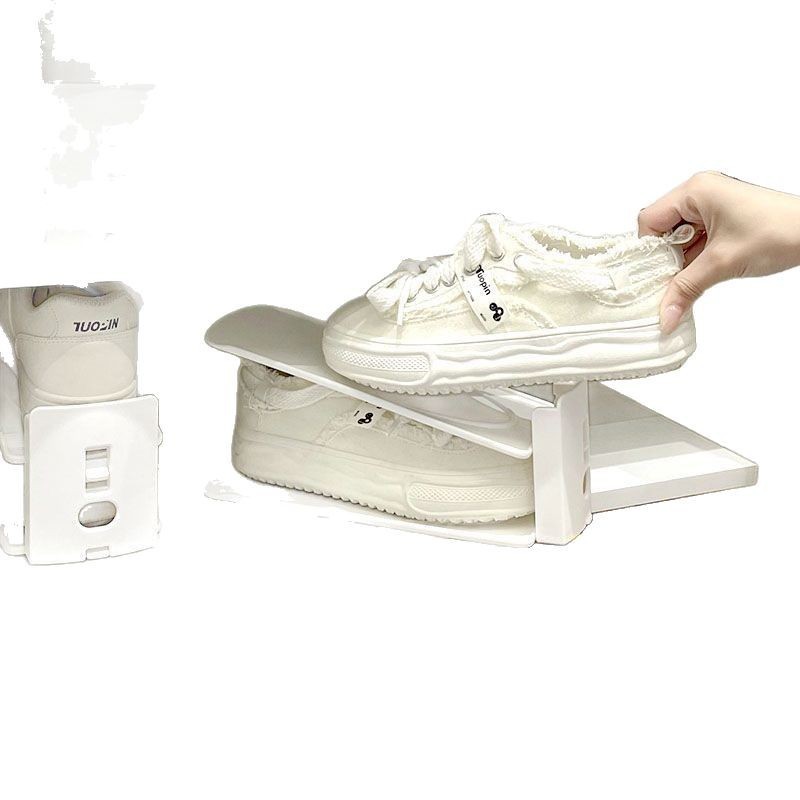 Adjustable Shoe Rack Shoe Storage Artifact Plastic Double-Layer Shoe Rack Simple Household All-In-One Shoe Bracket Support Rack